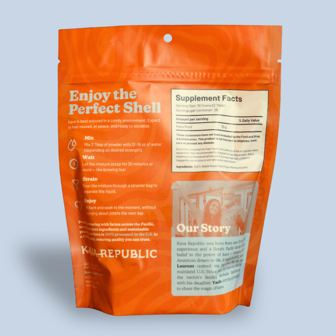 Kava Republic Noble Kava Powder Solomon Islands - Back
